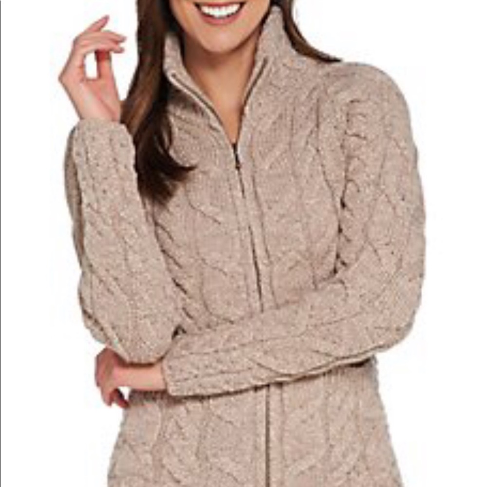 *SOLD* Kilronan Merino Wool Zip Front Sweater